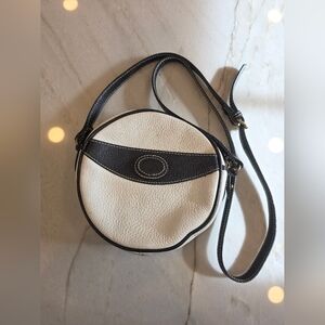 Vintage Liz Claiborne Black and White Round Crossbody Bag